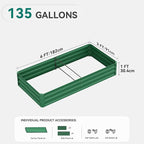 YITAHOME 72x36x12 in 2pcs Galvanized Raised Garden Bed Kit, Large Metal Planter Box with Gloves & Support Rod, Outdoor Flower Bed for Plants Vegetables, Green