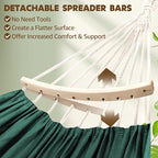 Chihee Cotton Hammock Large Soft Breathable Camping Hammock Holds Up to 660lbs Portable Tree Hammock with Detachable Spreader Bar Pillow 2 Strong Webbings 2 Carabiners Patio Garden Indoor Outdoor