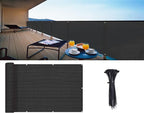 LOVE STORY Balcony Privacy Screen, 3'x16' Black Deck Shield Screen Fence Cover (HDPE),UV Protection and Weather-Resistant,3 FT Height for Deck, Patio, Backyard, Outdoor Pool, Porch, Railing