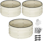 WORKPRO 3Pcs 2x2x1ft Galvanized Raised Garden Bed Set, Rust & Corrosion Protection, Easy Assembly, Safe Edge, Ideal for Vegetables & Flowers, White