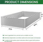 FRIZIONE 4pcs 4x2ft Galvanized Raised Garden Bed Outdoor,Above Ground Garden Bed for Vegetable,Metal Raised Beds for Flower,Steel Raised Beds for Gardening