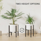 Adjustable Metal Plant Stand Indoor Outdoor - Fits 8 to 12 Inches Pots - Mid Century Modern Planter Stand Single Floor Flower Pot Holder Home Decor for Gardening Gifts