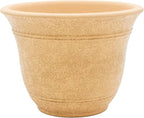 The HC Companies Sierra Round Self-Watering Pot - Lightweight Plastic Planter for Herbs & More - Durable Plant Pots for Indoor Plants & Outdoor Plants (16” Arizona Sand, Pack of 1)