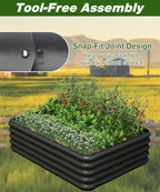 4.3x3.0x1.0ft Raised Garden Bed Kit for Outdoor, PP Material Planter Boxes, Large Garden Box Flower Bed with Easy Assembly, Gardening Containers for Vegetables, Flowers, Herbs, Black