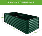 Best Choice Products 8x4x2ft Outdoor Metal Raised Garden Bed, Deep Root Planter Box for Vegetables, Herbs & Flowers, 478-Gallon Capacity, 100% Non Toxic Materials - Dark Green