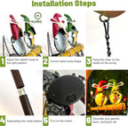 HONGLAND Outdoor Decor Solar Lights, Hanging Gnomes Swing Gardening Gifts for Women, Gnomes Outdoor Easter Decor with Welcome Sign for Porch Patio