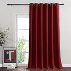 NICETOWN Blackout Sliding Glass Door Curtains, Room Darkening Thermal Insulated Curtains for Living Room Bedroom, Extra Wide Window Drapes, 1 Panel, W80 x L118, Burgundy Red