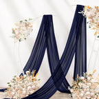 Sheer Outdoor Curtains, Navy Blue Gauze, 4 Panels 29 x 20 Ft
