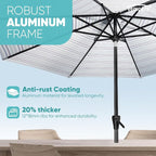 Tempera Patio Market Outdoor Table Umbrella with Auto Tilt and Crank, Large Sun Umbrella with Sturdy Pole & Fade Resistant Canopy, Easy to Set