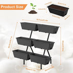 Raised Garden Beds with 6 Garden Planter Boxes Indoor Outdoor Vertical Raised Bed for Gardening Standing Planter Box with Legs, 3 Tier Elevated Herbs Flowers Garden Planter for Patio, Balcony, Gray