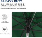 ABCCANOPY 10FT Durable Solar Led Patio Umbrellas with 32LED Lights (Green)