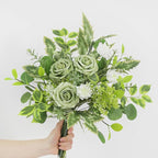 Artificial Plants Greenery Set, 42 Pcs, Grass Green Silk Stems