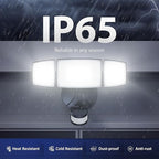 Onforu 75W LED Flood Light Motion Sensor Outdoor, 7000lm Dusk to Dawn Flood Light, Security Light with Three Head, IP65 Waterproof Exterior Floodlight, 6500k Wall Light for Entryway Stairs Yard Garage