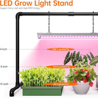 Bstrip Grow Light Stand, 1.3ft 18W Grow Light for Indoor Growing, Full Spectrum LED Plant Light for Seed Starting, Height Adjustable, 27.0" L x 13.0" W x 19.1" H