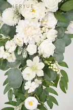 Artificial Flowers Wedding Arch Kit, 3 Pieces, Fairy White Chiffon Drape