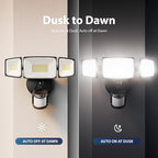 Onforu 100W LED Motion Sensor Outdoor Lights, Dusk to Dawn Flood Light Outdoor Motion Sensor, Hardwired Security Lights Floodlights Outside 11000LM 6500K Daylight IP65 Waterproof (Black)