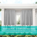 Exclusive Home Cabana Solid Indoor/Outdoor Light Filtering Hook-and-Loop Tab Top Curtain Panel Pair, 54"x63", Cloud Grey