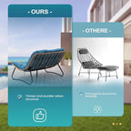 Crestlive Products Outdoor Loveseat 2PCS, Patio Conversation Set, All-Weather Boho Rattan Patio Furniture with Soft Cushion for Balcony, Poolside, Backyard (Without Table)