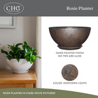 Classic Home and Garden Rosie Modern Planter w/Drainage - Contemporary Planter Bowls - Shallow Round Vases for Small Plants - Versatile Indoor & Outdoor Pots (10” Northern Lights)