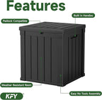 50 gallon deck box,All-weather resin material outdoorstorage box easy to install and portable,Suitable for indoor and outdoor scenes (black)
