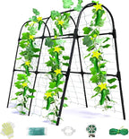 Cucumber Trellis for Raised Bed, U-Shape Garden Arch Metal Support for Climbing Plants, Metal Arch Plant Support Vegetables Trellis, Plant Support for Vine (Black, 31.5 * 30 * 47inch(L*W*H))