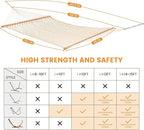 Lazy Daze Hammocks Double Rope Hammock, 2 Person Traditional Outdoor Hand Woven Cotton Rope Hammock with Spreader Bar, Carabiners, Tree Straps, Chains for Patio Yard - Max 450 Lbs, Natural