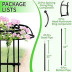 2-Pack 77-Inch Garden Trellis for Climbing Plants,Heavy-Duty Metal Obelisk with Mushroom Top,Stable Support for Potted Clematis,Tomato,Cucumber,Rose,Pea & Vine