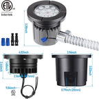 LEONLITE Dia. 4 Inch 5CCT Well Lights Landscape LED In Ground, 5 Color Temperature Selectable, 12-24V AC/DC CRI90 Low Voltage Outdoor Garden Landscaping, Aluminum Housing, Black, Pack of 6