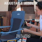 Portal Folding Camping Rocking Chair Portable Outdoor Rocker High Back Cup Holder Side Pocket Carry Bag Included, Support 300 lbs