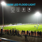 Olafus 2 Pack 130W LED Flood Light Outdoor, 13000lm LED Work Light with Plug, IP66 Waterproof Exterior Security Lights, 6500K Daylight White Outside Floodlights for Playground Yard Stadium Lawn