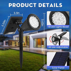 Solar Spot Lights Outdoor, 2-in-1 Wall Mount & Ground Stake 18 LEDs with 2 Lighting Modes, 7 Colors Changing, IP65 Waterproof Solar Landscape Lights for Garden, Pathway, Yard, Patio (2 Pack)