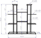 MTB Garden 4 Tier 11 Potted Metal Large Plant Stand for Indoor Outdoor Flower Pot Display Planter Shelf, Charcoal Grey