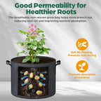 10 Pack 25 Gallon Grow Bags, Thickened Nonwoven Fabric Planter Pots with Handles, Heavy Duty 300G Garden Pots for Tomato, Potato and Vegetable