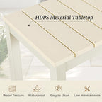 Outdoor Bar Table, 38" Patio Bar Height Counter Console Table, Waterproof HDPS Slatted Top, Weather Resistant, Hot Tub, Balcony, Yard, Indoor or Outdoor Use, Sand