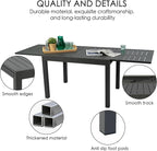 Kozyard Villa Expandable Patio Dining Table - Adjustable, Aluminum Outdoor Furniture for 4-6 Person, Perfect for Backyard, Porch, Deck, Garden - Dark Grey, 43"- 86"