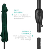 Best Choice Products 7.5ft Heavy-Duty Round Outdoor Market Table Patio Umbrella w/Steel Pole, Push Button Tilt, Easy Crank Lift - Green