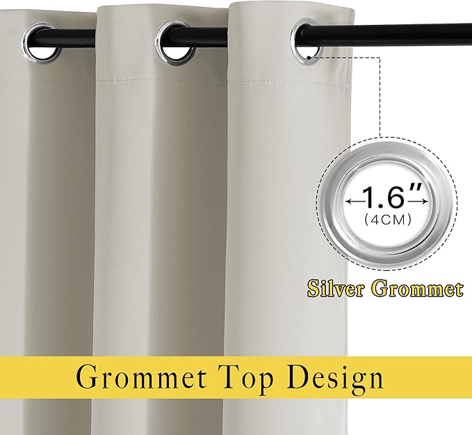 Short Cafe Curtain 54 inch Length – Natural, 1 Panel, W66 x L54