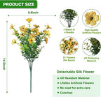 Artificial Flowers for Outdoor,Silk Flowers No Fade Fake Plastic Flowers UV Resistant Faux Plants for Outdoors Outside Front Porch Hanging Planter Window Box Garden Home Decoration,13 Pack(Yellow)