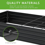 12x2x1FT Galvanized Raised Garden Bed Kit,Vegetable Boxes-Rectangle Metal Flower Box,Large Planter Raised Beds Outdoor Garden for Planting,Fruit,Herb-Black