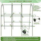 Cucumber Trellis for Raised Bed, Garden Arch Trellis for Climbing Plants Outdoor, Metal Garden Trellis for Spring Vegetables, Cucumber Trellis for Tomato, Bean, Pea, Grape, Plant
