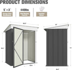 JUMMICO Metal Outdoor Storage Shed 5 x 3 FT Metal Shed - Image 5