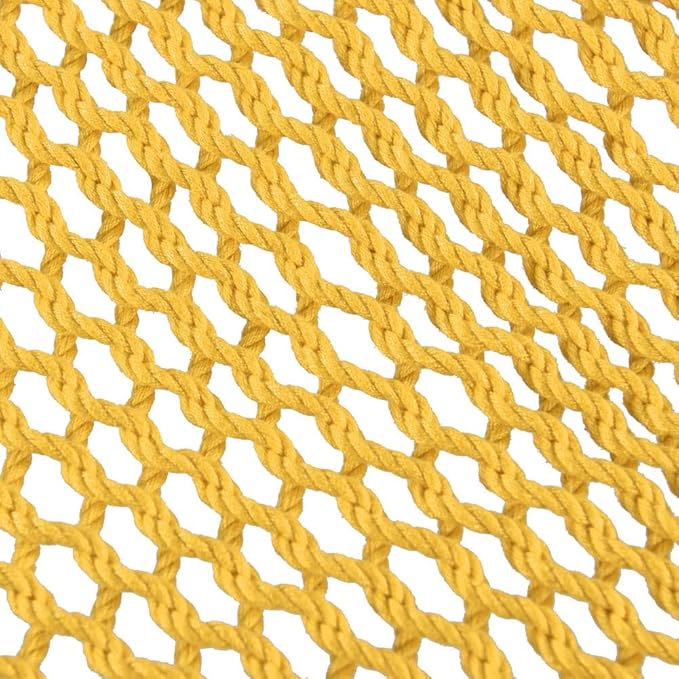 Lazy Daze Hammocks 10.5 FT Double 2 Person Caribbean Rope Hammock, Hand Woven Polyester Hammock with Spreader Bars, for Outside Outdoor Backyard Patio Poolside, 450 LBS Capacity, Yellow