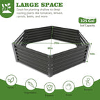A ANLEOLIFE 33-Pack Deep Root Galvanized Raised Garden Beds Outdoor for Planting Vegetables Flowers Herb, Quartz Grey
