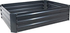 Sunnydaze 11.75" H Raised Metal Garden Bed - Galvanized Raised Garden Bed Outdoor for Vegetables and Flowers - Dark Gray - 4' x 3' Rectangle