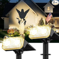 LETMY Solar Spot Lights Outdoor Waterproof with Bigger LED, Auto ON/Off 135°Adjustable Solar Lights Outdoor, 2-in-1 Wall Lights & 2 Modes Landscape Spotlights for Tree Yard Pathway Garden Decor 2Pack