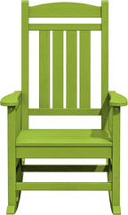 KINGYES HDPE Rocking Chairs Outdoor, Patio Rocking Chairs with 330lbs Support, Smooth Porch Rocker for Deck Lawn Yard, Pistachio Green