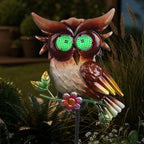 Solar Owl Garden Stakes Decorative with Moving LED Eyes Lights, 39.7" Owl Solar Lights Outdoor Garden for Pathway Patio Yard Metal Art