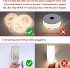 AC 110V COB LED Strip Lights Outdoor Waterproof 65.6ft, 4000K Natural White Super Bright 200W CRI 90+ LED Rope Light, IP65 Flexible Cuttable, for Bedroom Garden Commercial House
