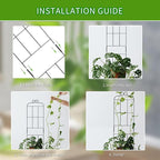 4 Pack 31'' Plant Trellis for Climbing Plants Indoor & Outdoor, Metal Trellis for Potted Plants, Plant Support for Houseplant, Vines, Pothos, Rose, Ivy, and Flowers, Black
