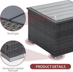 NICESOUL 11 Piece L Shape Patio Furniture Set, 29.3'' High Back Comfy Rattan Outdoor Conversations, Big Size Deep Seated Contemporary Sectionals for Backyard Deck Porch, 2 Color Cushion Red & Gray